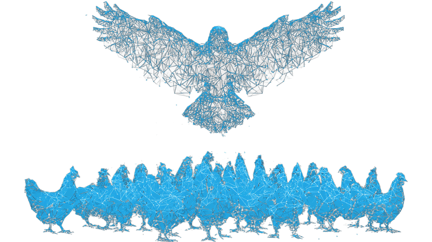 Hühner und Adler